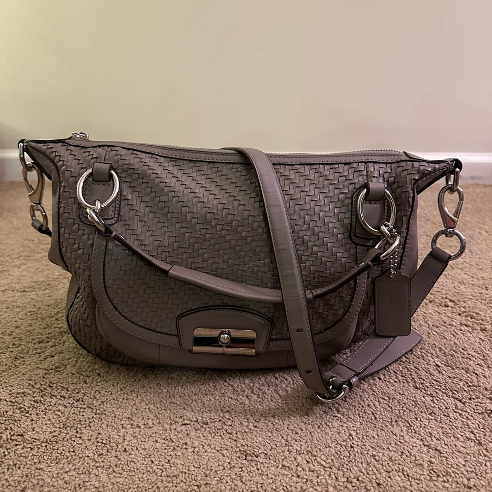 Coach Kristin Woven Leather Satchel